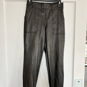 SPANX Black Faux Leather Jogger